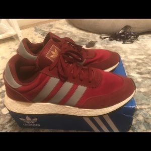 Size 11.5 red and gray adidas